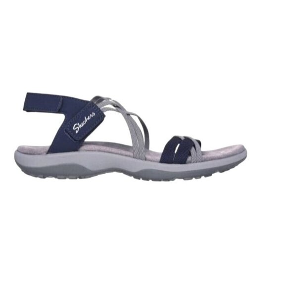 Skechers Reggae Slim Takes Two Strappy Sandals Navy Comfort Memory Foam US 10 - Picture 2 of 13